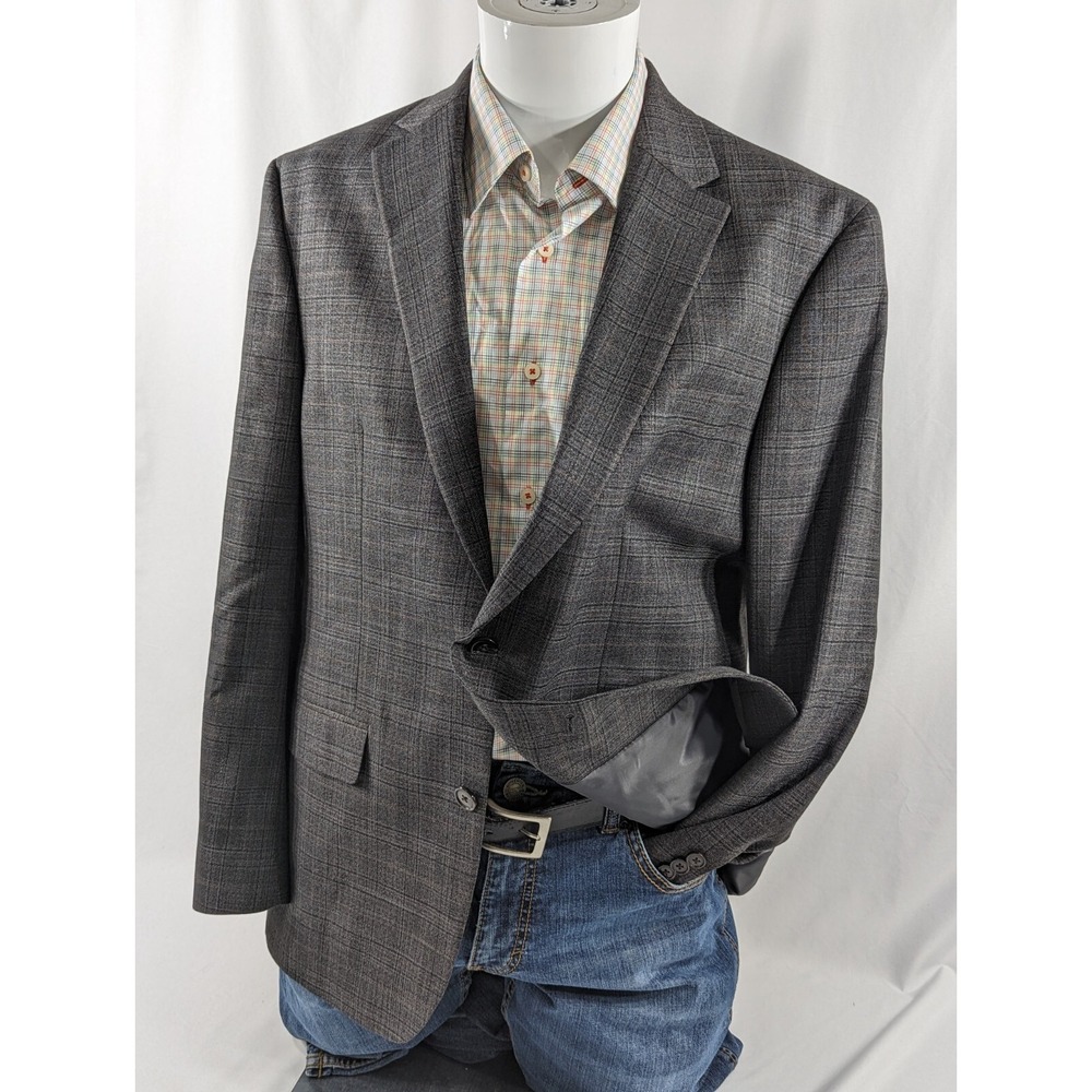 Mens Chaps‎ Ralph Lauren Blazer Sport Coat Sports Jacket Plaid Crosshatch 42R